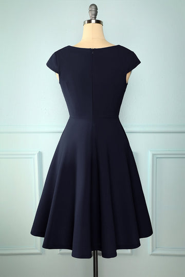 Navy Solid Dress